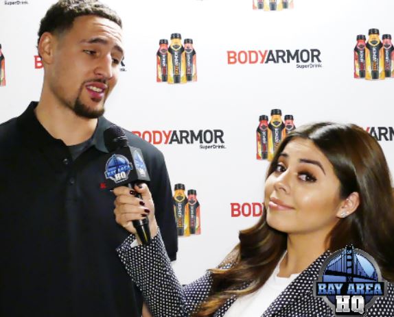 Klay Thompson Interview BodyArmor Golden State Warriors Happy Gilmore Shooter McGavin Ugly Sweater Rocco Lebron James Christmas 2016