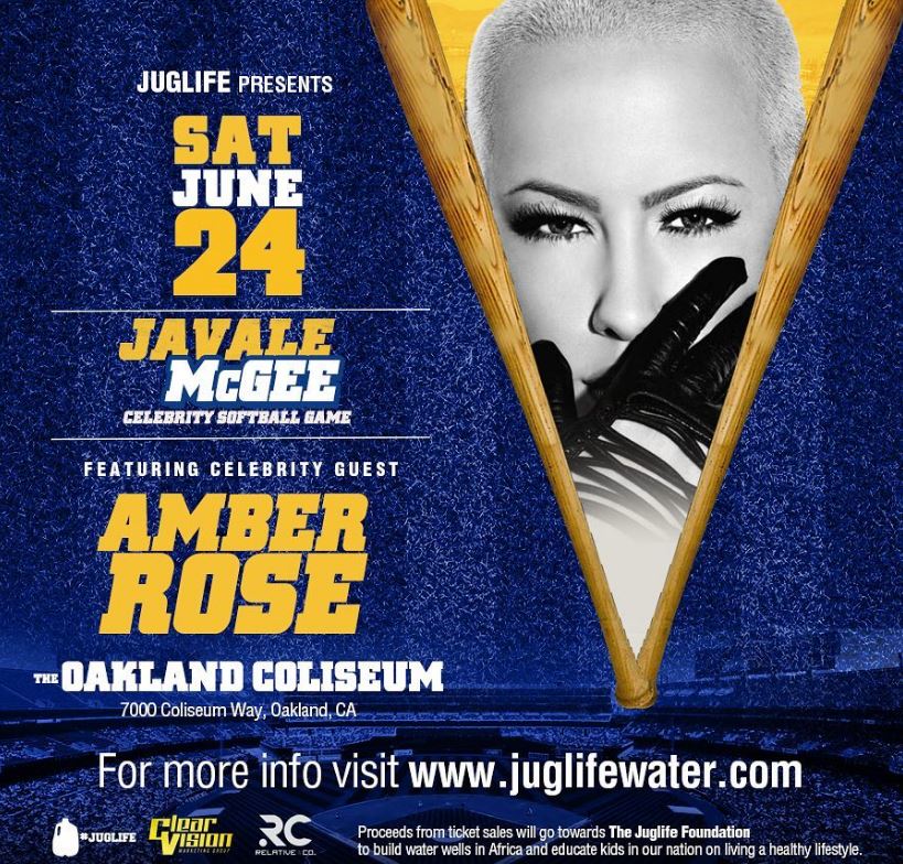 Amber Rose Marshawn Lynch Javale Mcgee Celebrity Softball Juglife Water Golden State Warriors Oakland