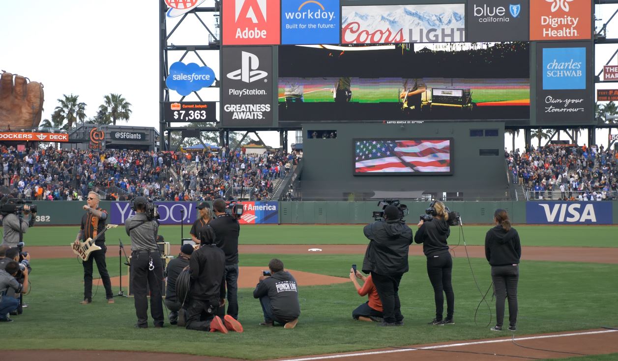 Kirk & James Perform the National Anthem (2017 Metallica Night w/ the SF  Giants) 